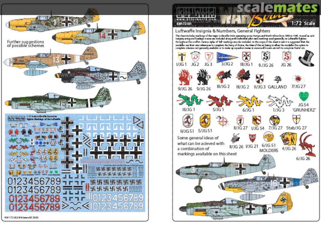 Boxart Luftwaffe Squadron Fighter Markings of the Luftwaffe KW172181 Kits-World