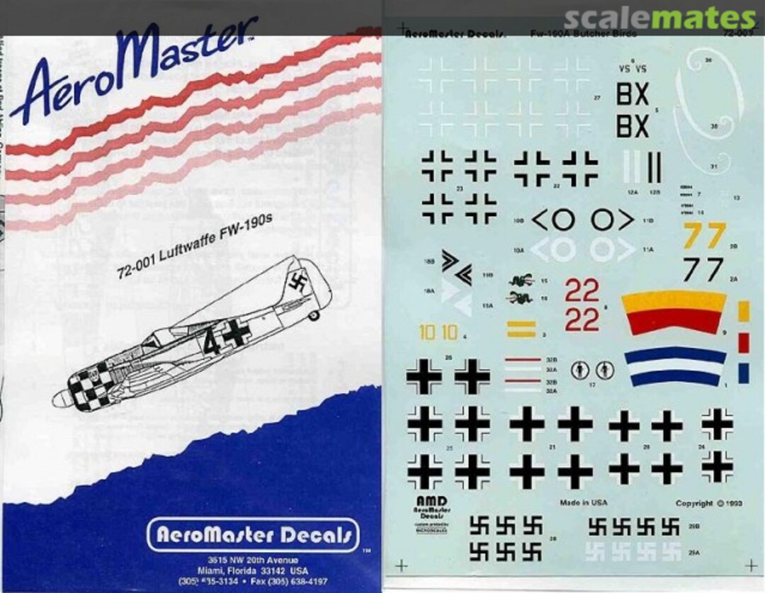 Boxart Luftwaffe Fw 190s 72-001 AeroMaster