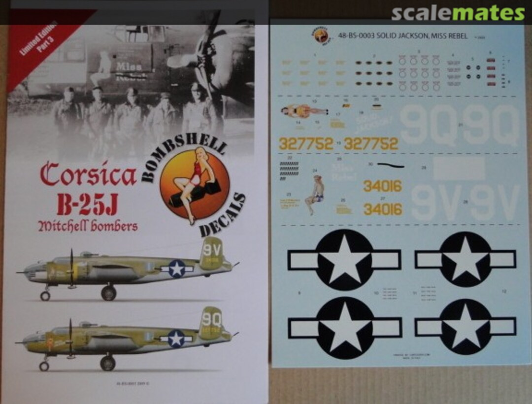 Boxart Corsica B-25J Mitchell Bombers pt. 3 48-BS-0003 Bombshell Decals