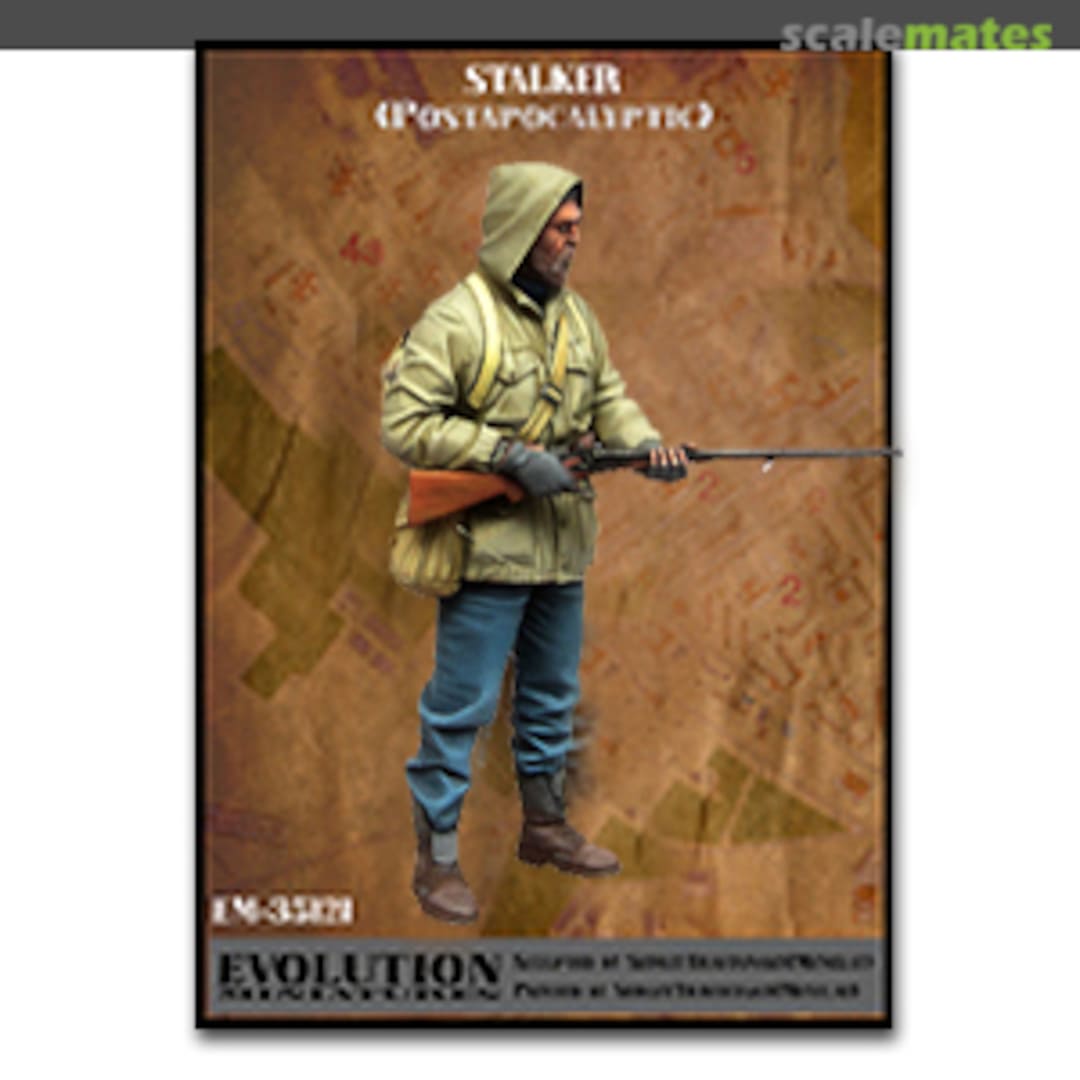 Boxart Stalker in Green Hoodie (Post Apocalyptic) EM-35121 Evolution Miniatures