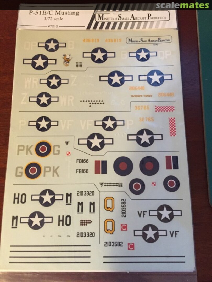 Boxart P-51B/C Mustang 7212 Ministry of Small Aircraft Production