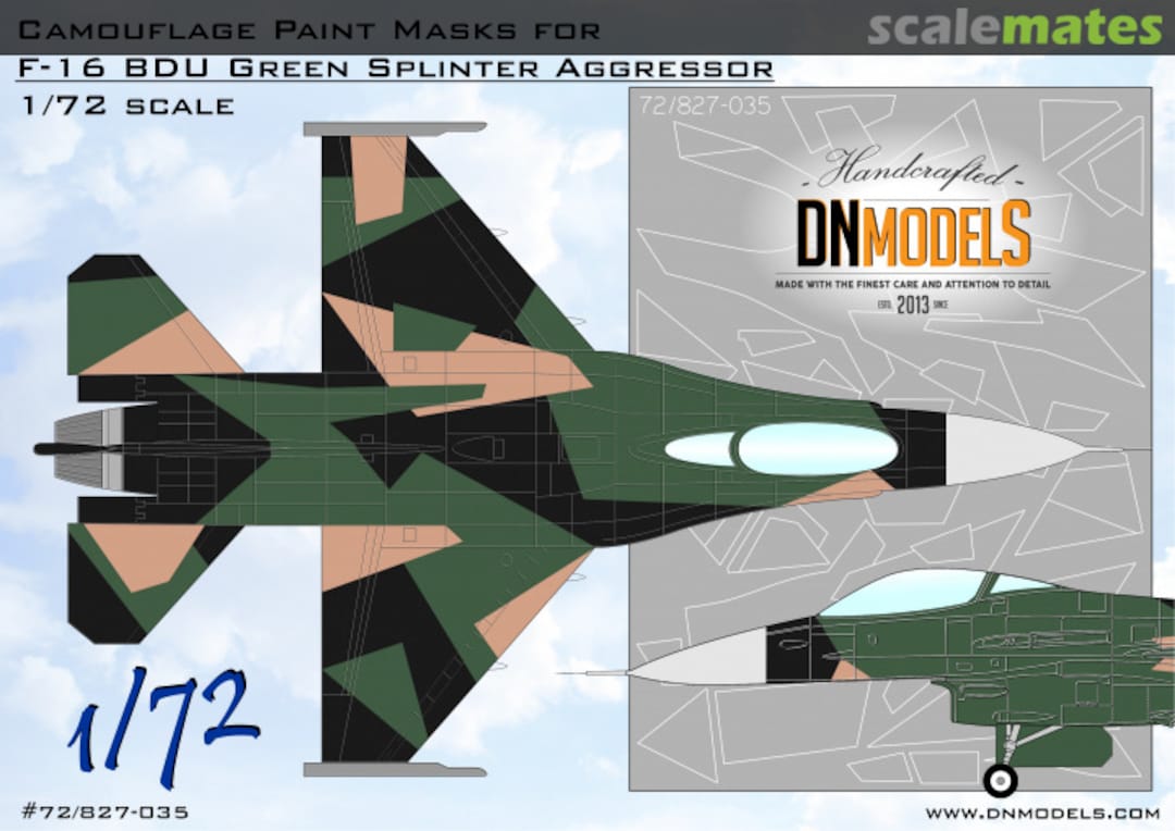 Boxart Camouflage Paint Masks for F-16C BDU Green Splinter Aggressor 72/827-035 DN Models