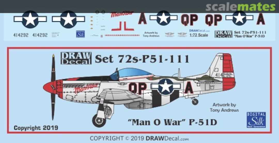 Boxart “Man O’ War” P-51D 72-P51-111 Draw Decal