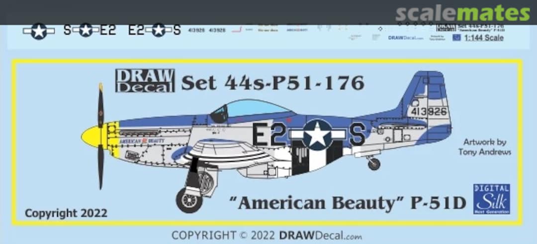 Boxart “American Beauty” P-51D N51KD 44-P51-176 Draw Decal