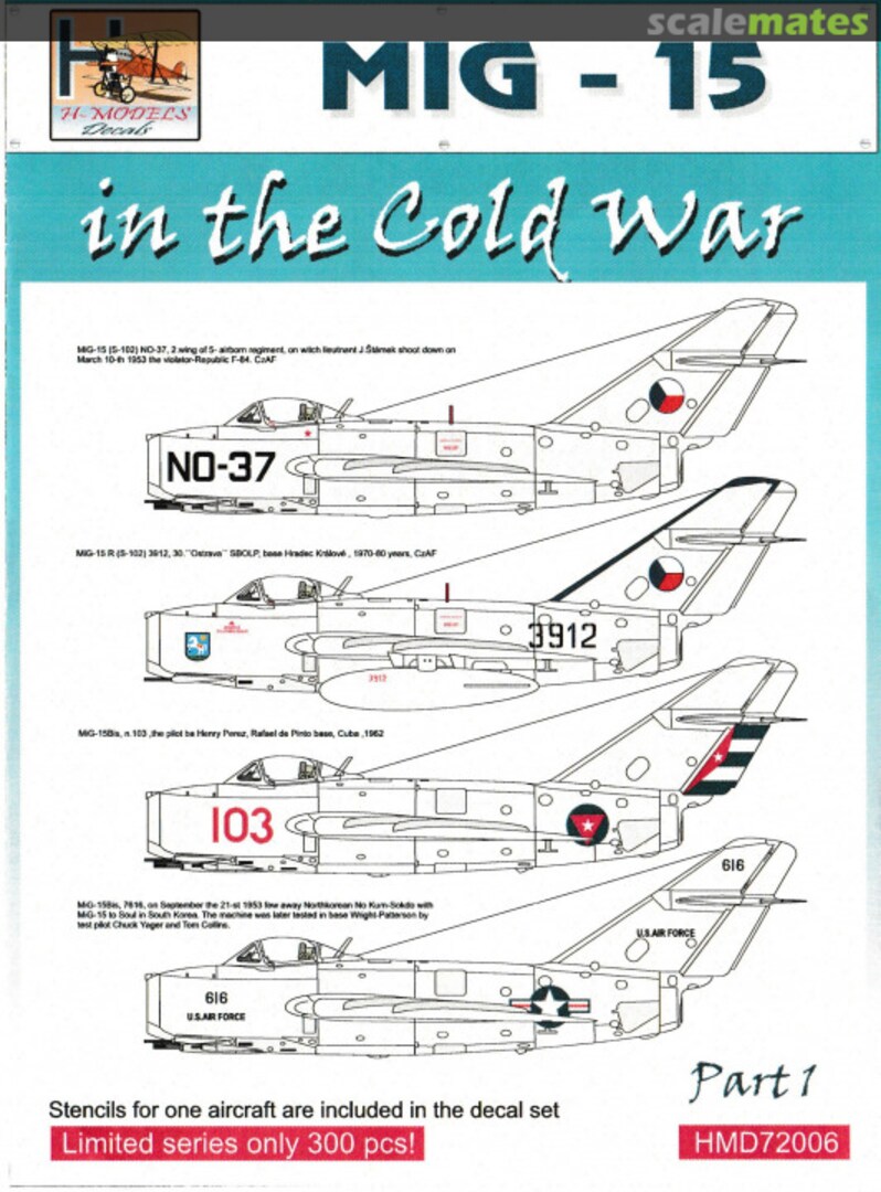 Boxart Mig-15 in the Cold War HMD72006 H-Models Decals