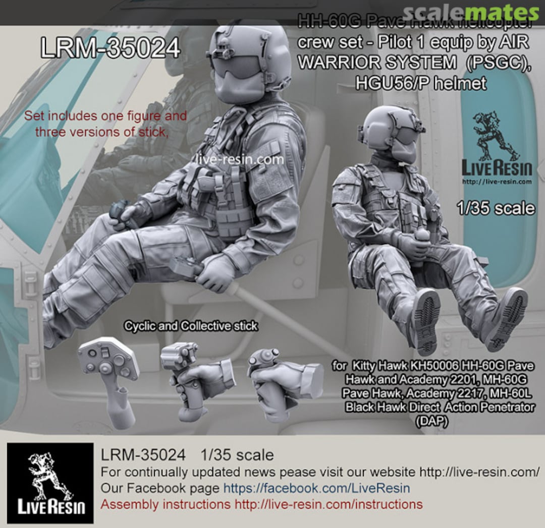 Boxart HH-60G Pave Hawk helicopter crew set - Pilot 1 LRM 35024 Live Resin