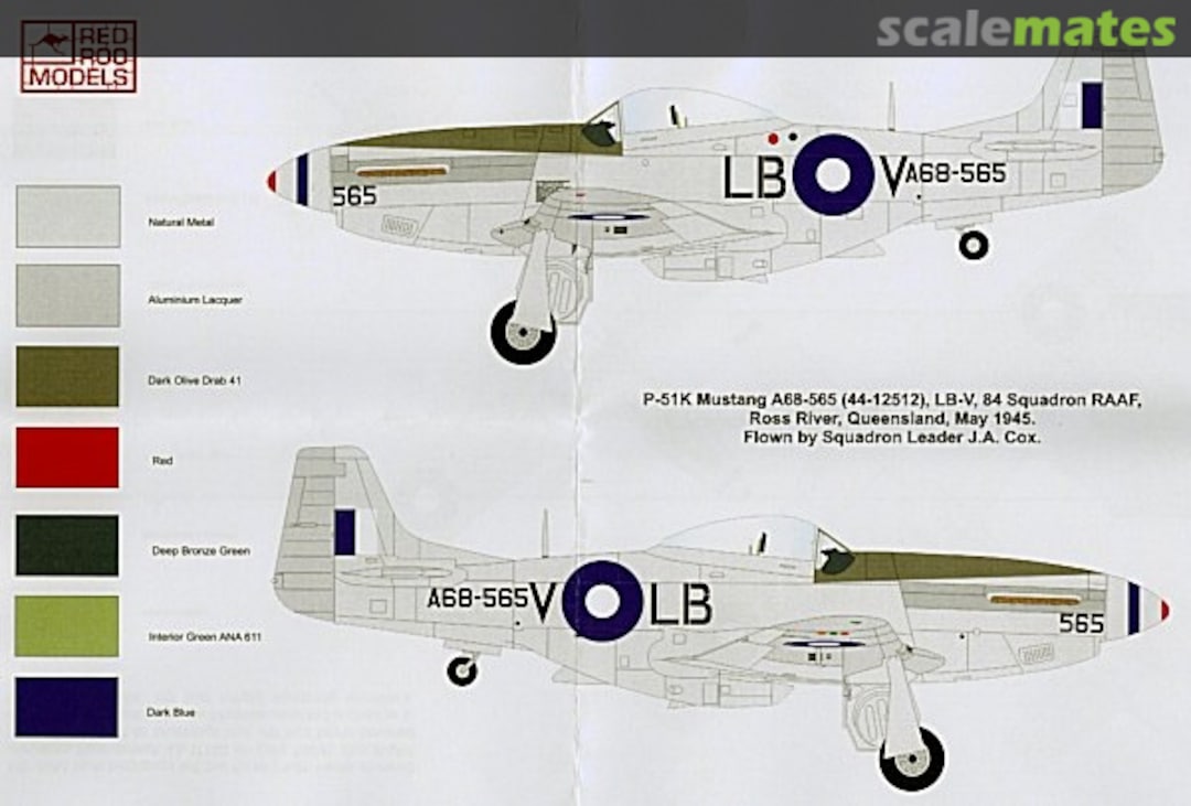 Boxart P-51K Mustang LB-V RRD4811 Red Roo Models