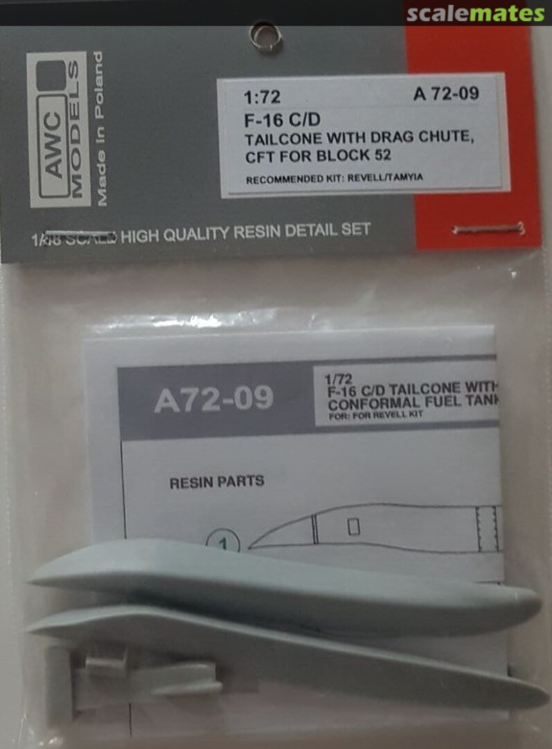 Boxart F-16 C/D Tailcone with Drag Chute, CFT for Block 52 A72-09 AWC Models