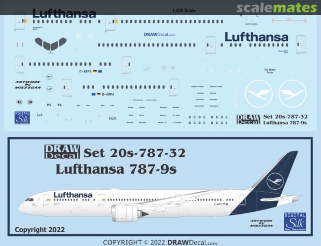 Boxart Lufthansa 787-9s 20-787-32 Draw Decal