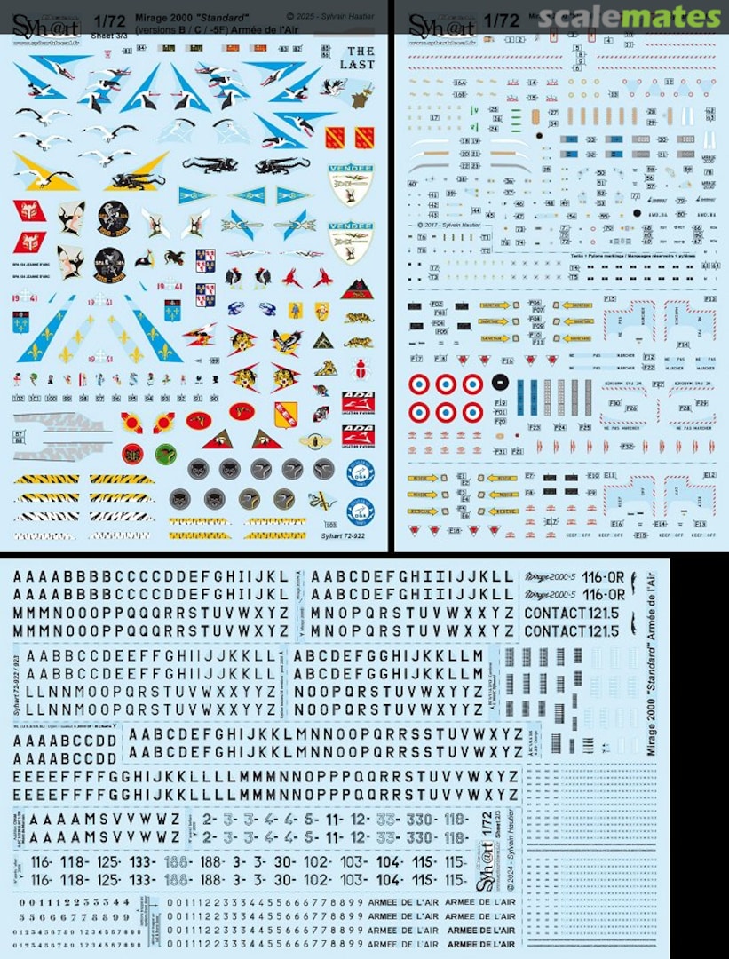 Boxart Mirage 2000 "standard" (Blue versions : B/C/-5F) Armée de l'Air 72-922 Syhart