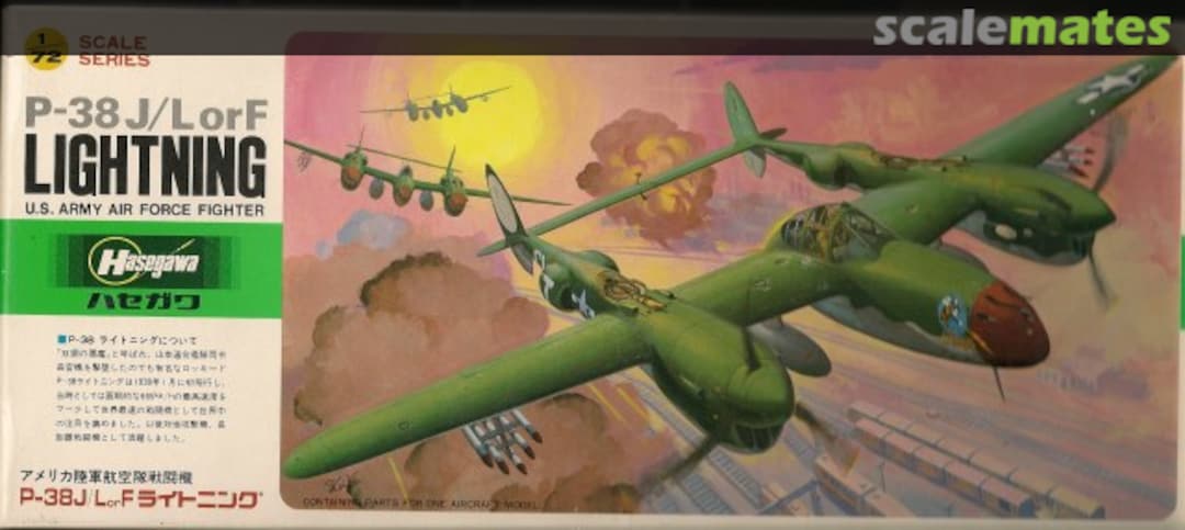 Boxart P-38 J/L or F Lightning D14 Hasegawa