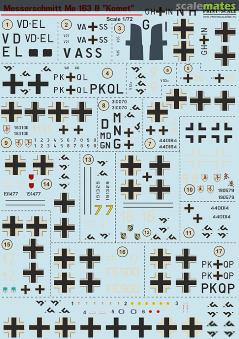 Boxart Messerschmitt Me 163 B "Komet" 72-303 Print Scale