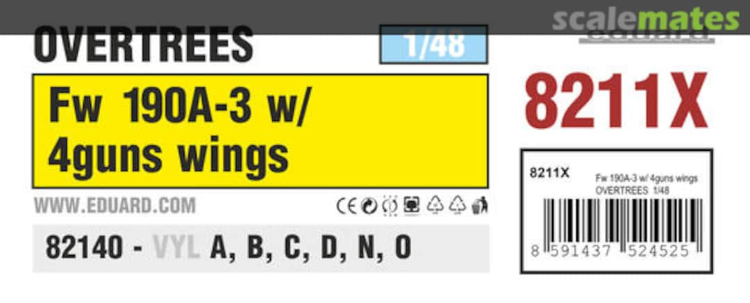 Boxart Fw 190A-3 w/4guns wings 8211X Eduard