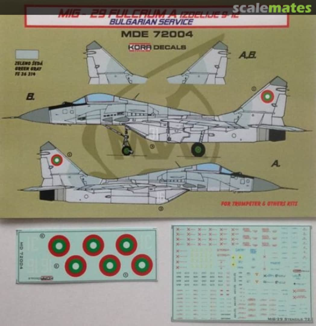 Boxart MIG-29 Fulcrum A Izdelije 9-12 MDE72004 Kora Models