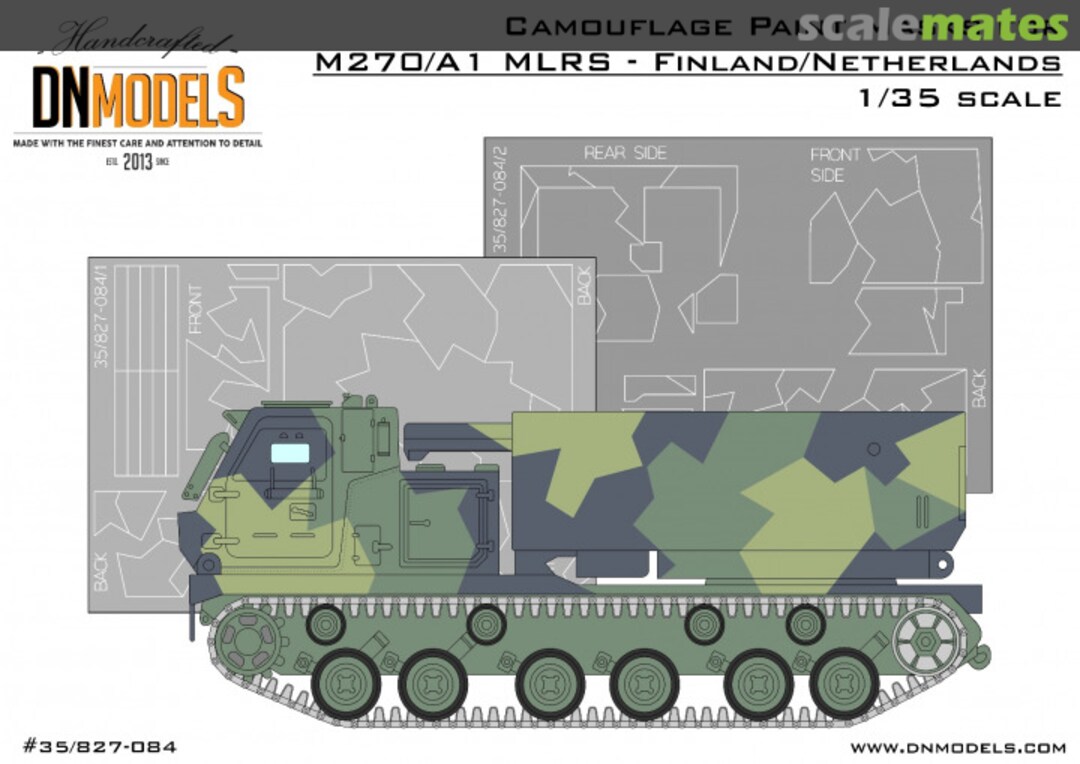 Boxart Camo Paint Mask Set MLRS M270/A1 35/827-084 DN Models