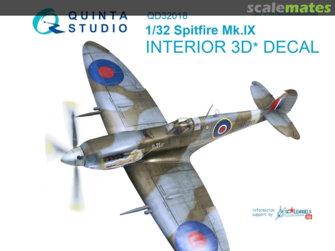 Boxart Spitfire Mk.IX interior 3D decals QD32018 Quinta Studio