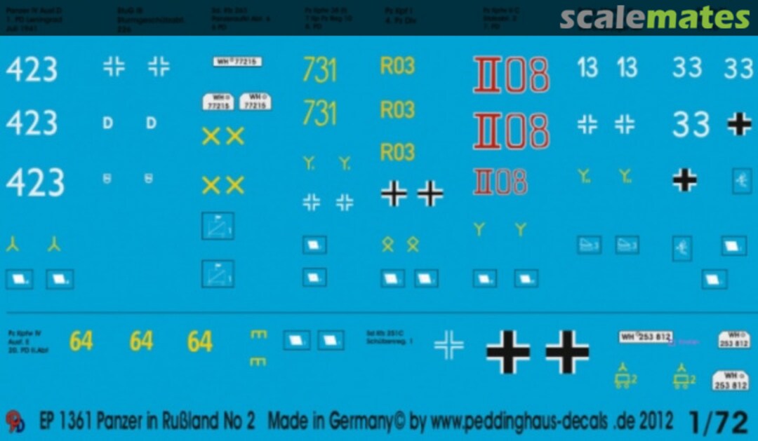 Boxart Panzer des Russlandfeldzuges 1941-42 EP 1361 Peddinghaus-Decals