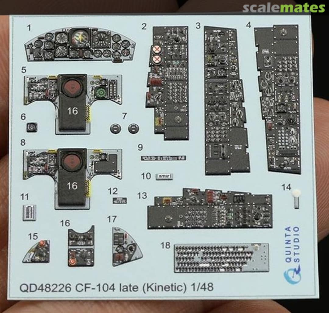 Contents CF-104 Late (1976-86) interior 3D decals QD48226 Quinta Studio