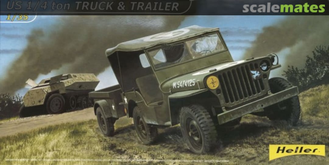 Boxart US 1/4 Ton Truck & trailer 81105 Heller