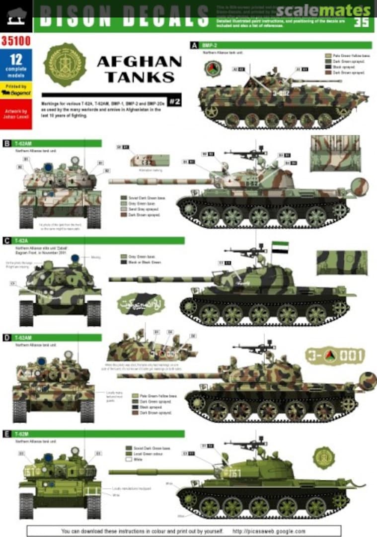 Boxart Afghan Tanks #2 35100 Bison Decals