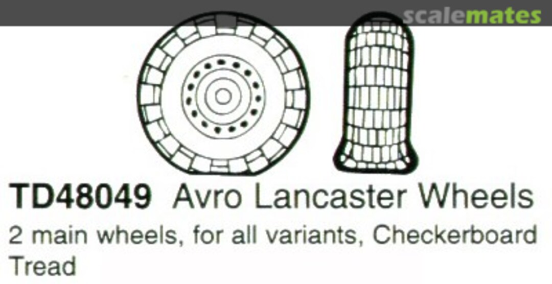 Boxart Avro Lancaster Main Wheels - Checkerboard Tread 48049 True Details