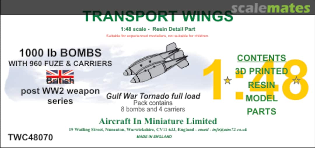 Boxart Gulf War Tornado full load TWC48070 Aircraft In Miniature Ltd