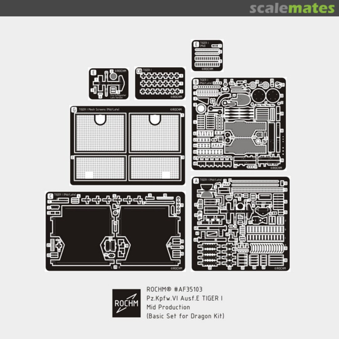 Boxart Pz.Kpfw.VI Ausf.E Tiger I Mid Production Basic Set AF35103 Rochm