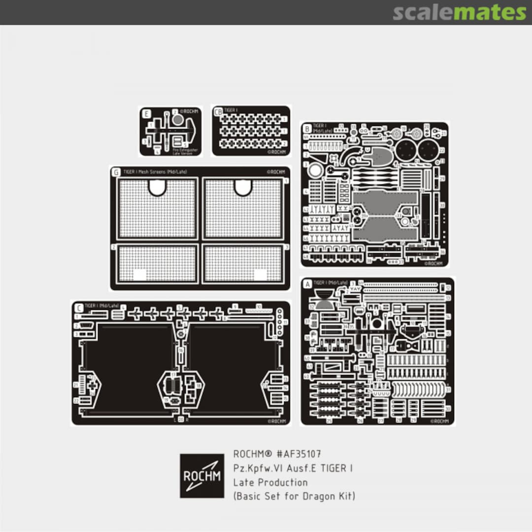 Boxart Pz.Kpfw.VI Ausf.E Tiger I Late Production Basic Set AF35107 Rochm