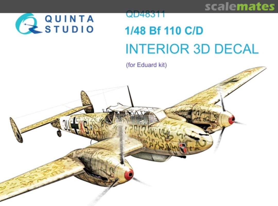 Boxart Bf 110C/D interior 3D decals QD48311 Quinta Studio