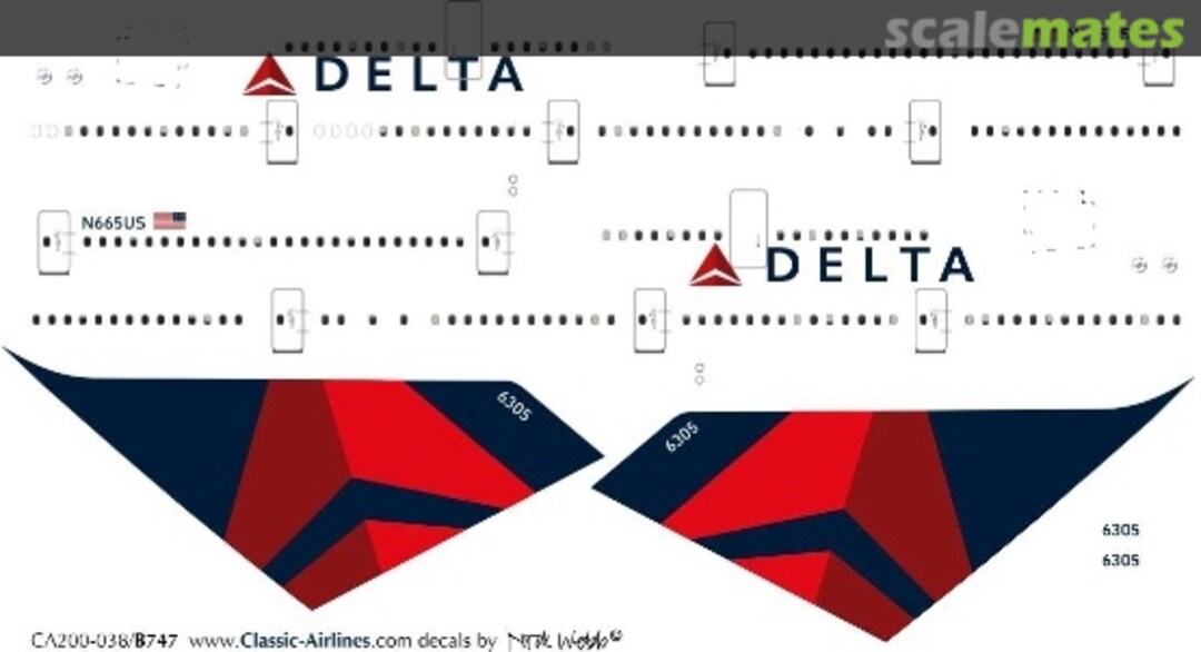 Boxart Delta New B747-4 CA200-038 Classic Airlines