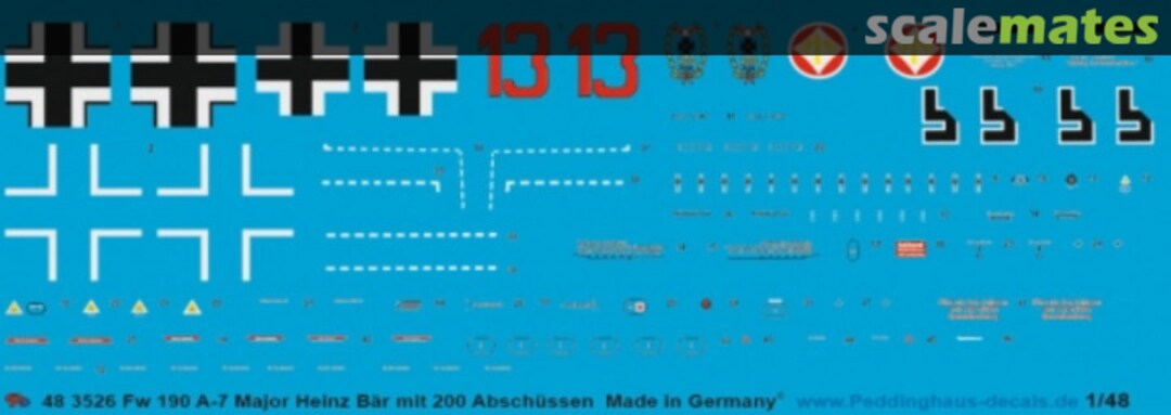 Boxart Fw 190 A-7 48 3526 Peddinghaus-Decals