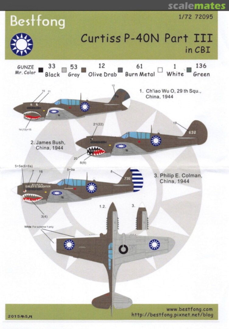 Boxart Curtiss P-40N Part III 72095 Bestfong