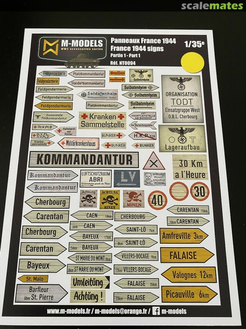 Boxart Panneaux France 1944 Partie 1 WW2 NT0094 M-Models
