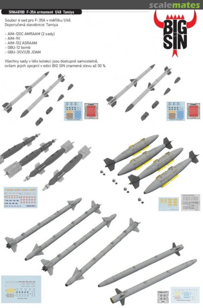 Boxart F-35A armament SIN648100 Eduard