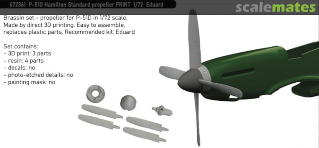 Boxart P-51D Hamilton Standard Propeller PRINT EDUARD 672361 Eduard