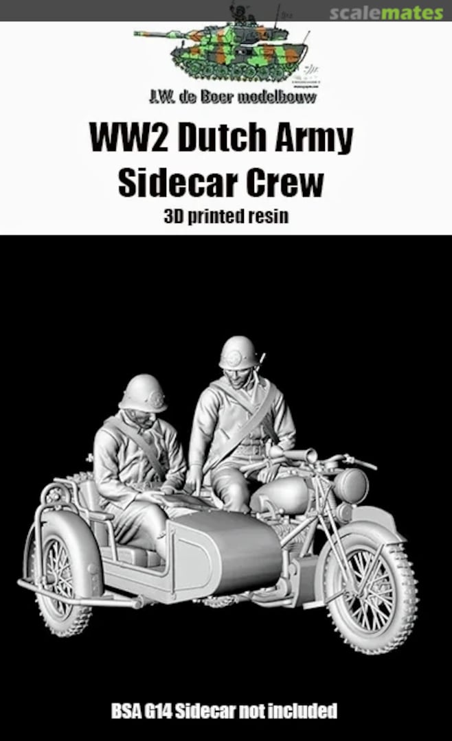 Boxart WW2 Dutch Army Sidecar Crew  J.W. de Boer modelbouw