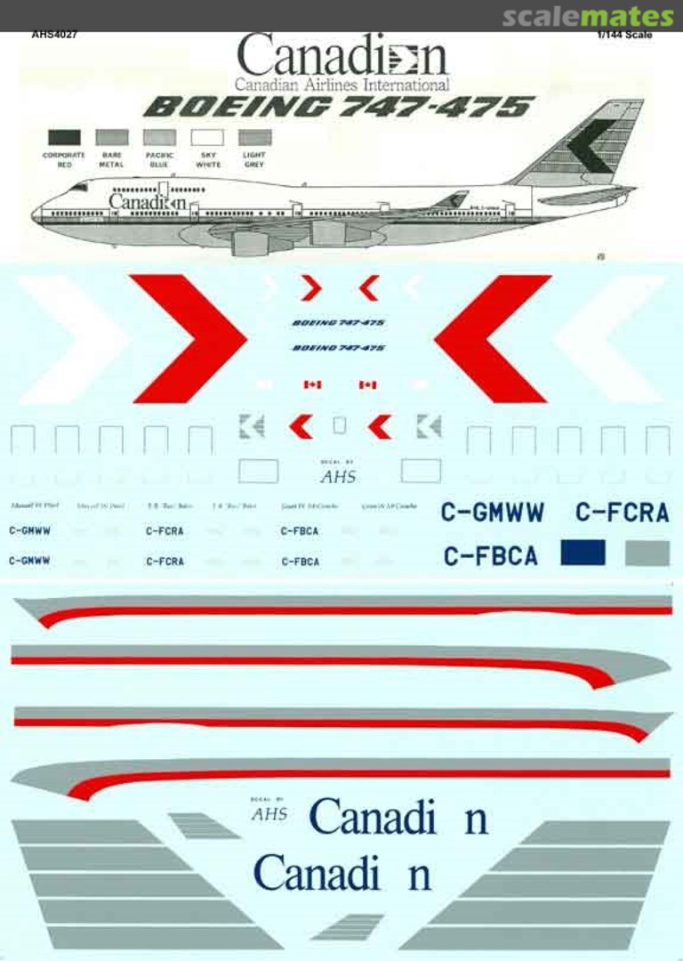 Boxart Boeing 747-475 AHS4027 Airline Hobby Supplies