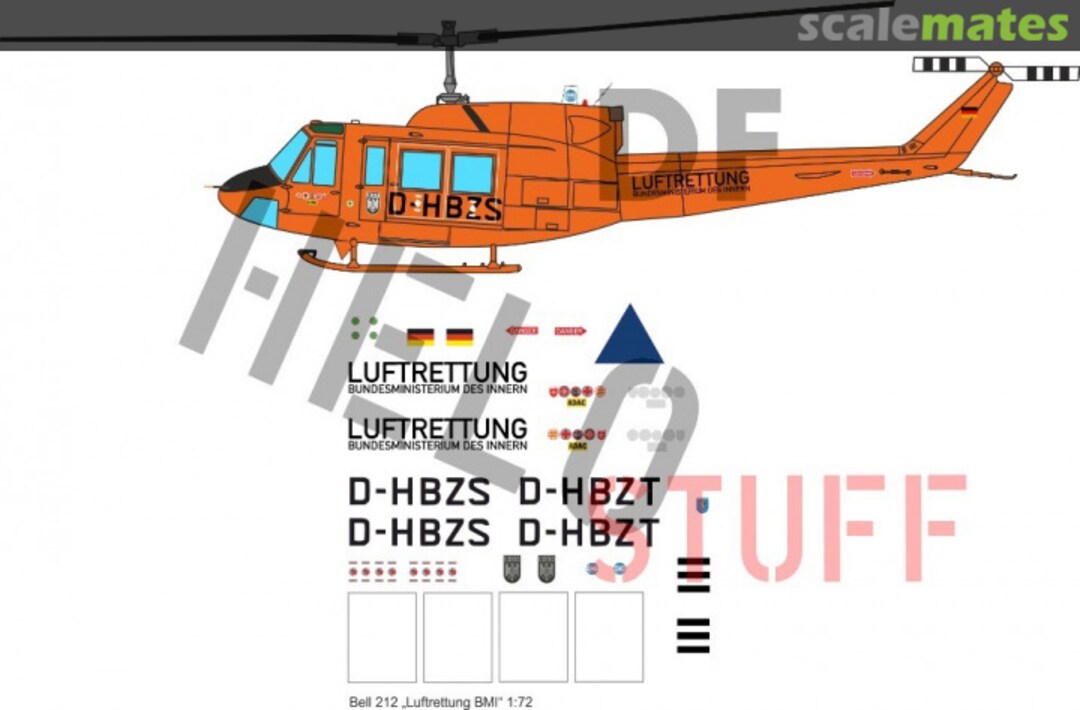 Boxart Bell 212 "Luftrettung Bundesministerium des Innern" DF11272 DF HeloStuff