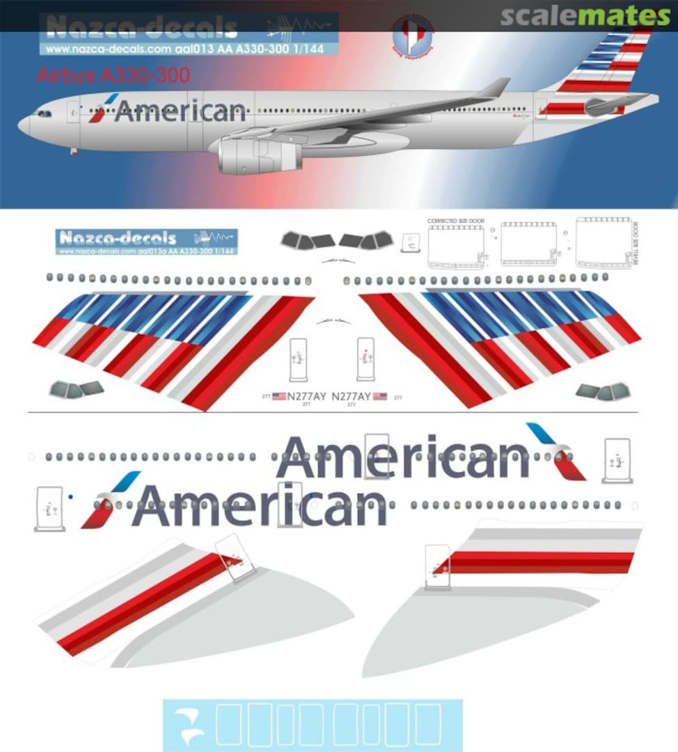 Boxart Airbus A330-300 American Airlines (new livery) aal013 Nazca decals