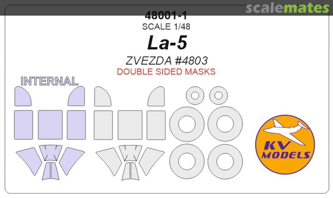 Boxart Mask for Lavochkin La-5 + wheels masks (ZVEZDA) 48001-1 KV Models
