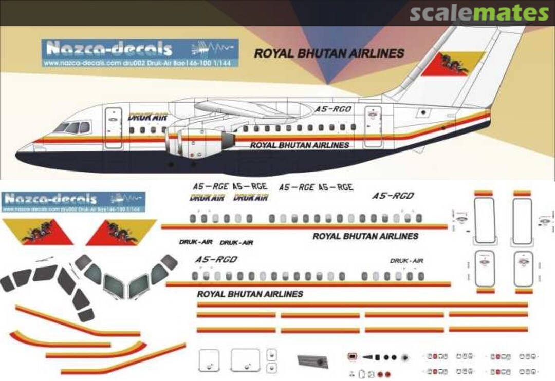 Boxart British Aerospace 146-100 DRU002 Nazca decals