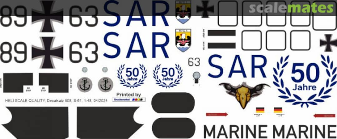 Boxart S-61 - Bundeswehr Marine - 50 Jahre SAR Decal 508 Heli Scale Quality