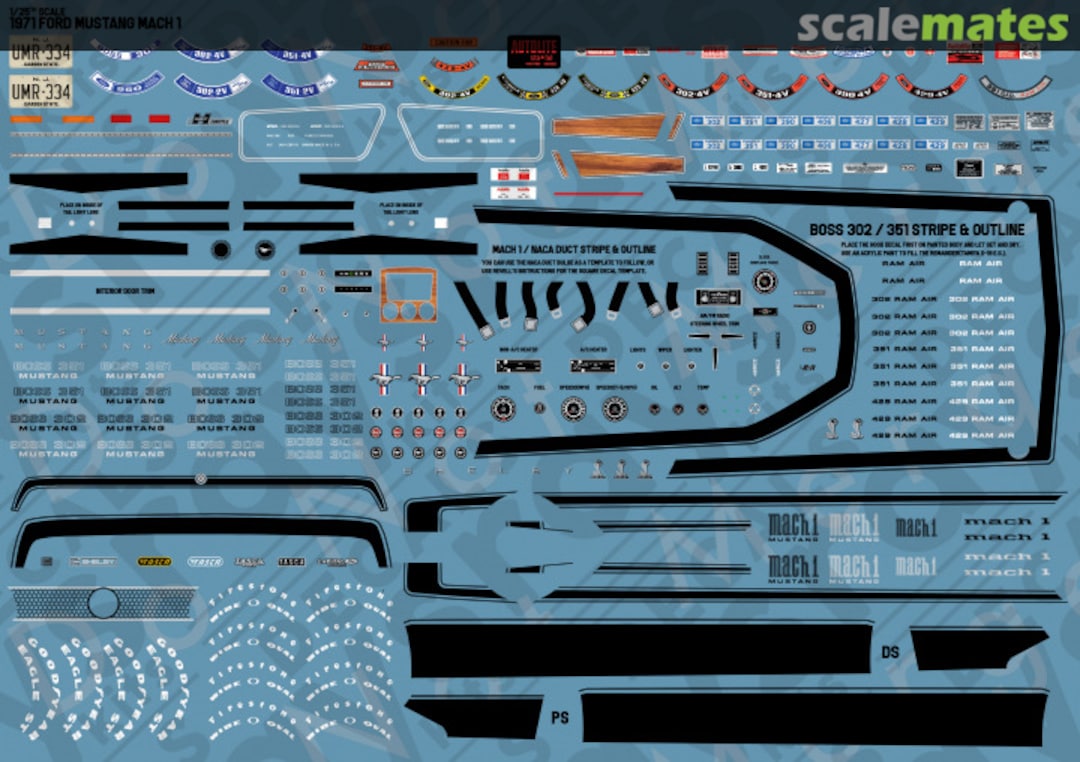 Boxart 1971 Ford Mustang Mach 1 RKD374 Rays Kits Decals