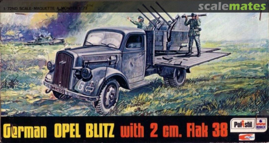 Boxart German Opel Blitz with 2 cm. Flak 38 8052 Polistil