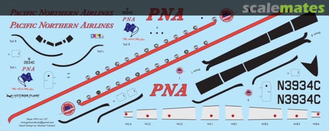 Boxart DC-4 Pacific Northern VFD072-157 Vintage Flyer Decals