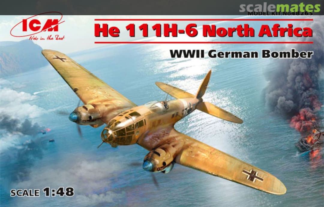 Boxart He 111H-6 North Africa 48265 ICM