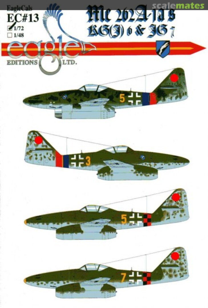 Boxart Messerschmitt Me 262 A-1a's EagleCals EC72-13 Eagle Editions