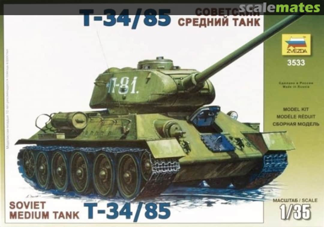 Boxart T-34/85 3533 Zvezda