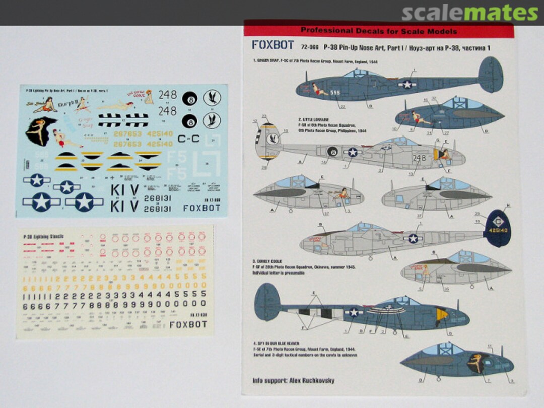 Boxart P-38 Pin-Up Nose Art 72-066 Foxbot