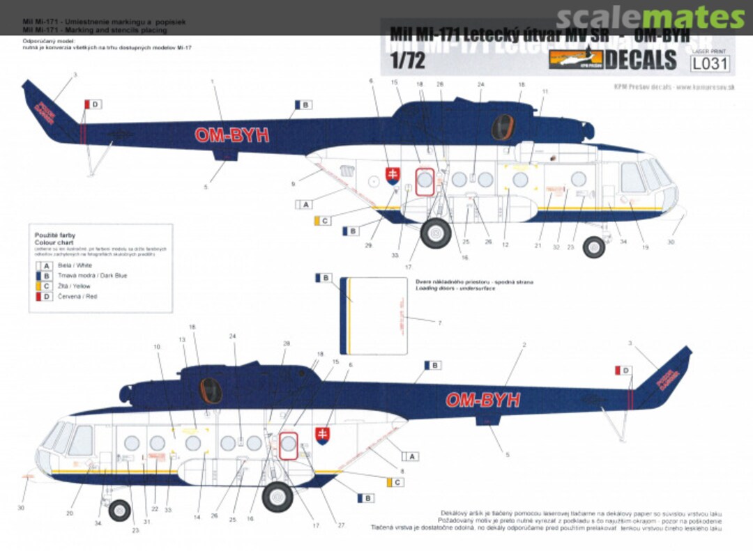 Boxart Mil Mi-171 Letecký útvar MV SR - OM-BYH L031 KPM Prešov